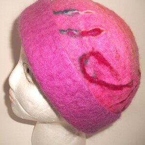 Vintage Hand-dyed Felted Wool Cloche Hat Made in Nepal